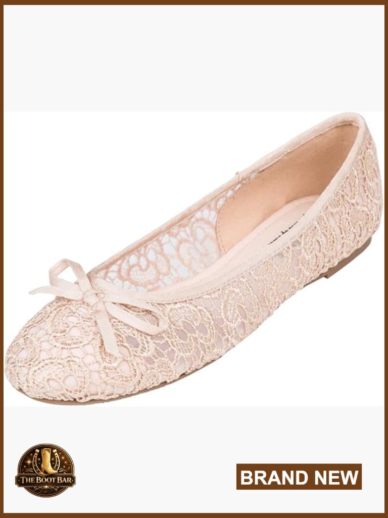 Round Toe Lace Crochet Ballet Flats - Comfy Breathable Shoes